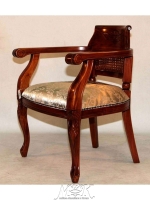 MK-CH02/1ST. Virginia chair (массив красного дерева) NBA Pecan M (итал.орех) - БЕЖ  ОБИВКА с цветами 65*58*78 см