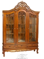 CAB02/DISP. Henry display cabinet. Витрина трехдверная (массив кр. дерева) NBA Pecan M (итал.орех) 168*41*215 см (вишня)